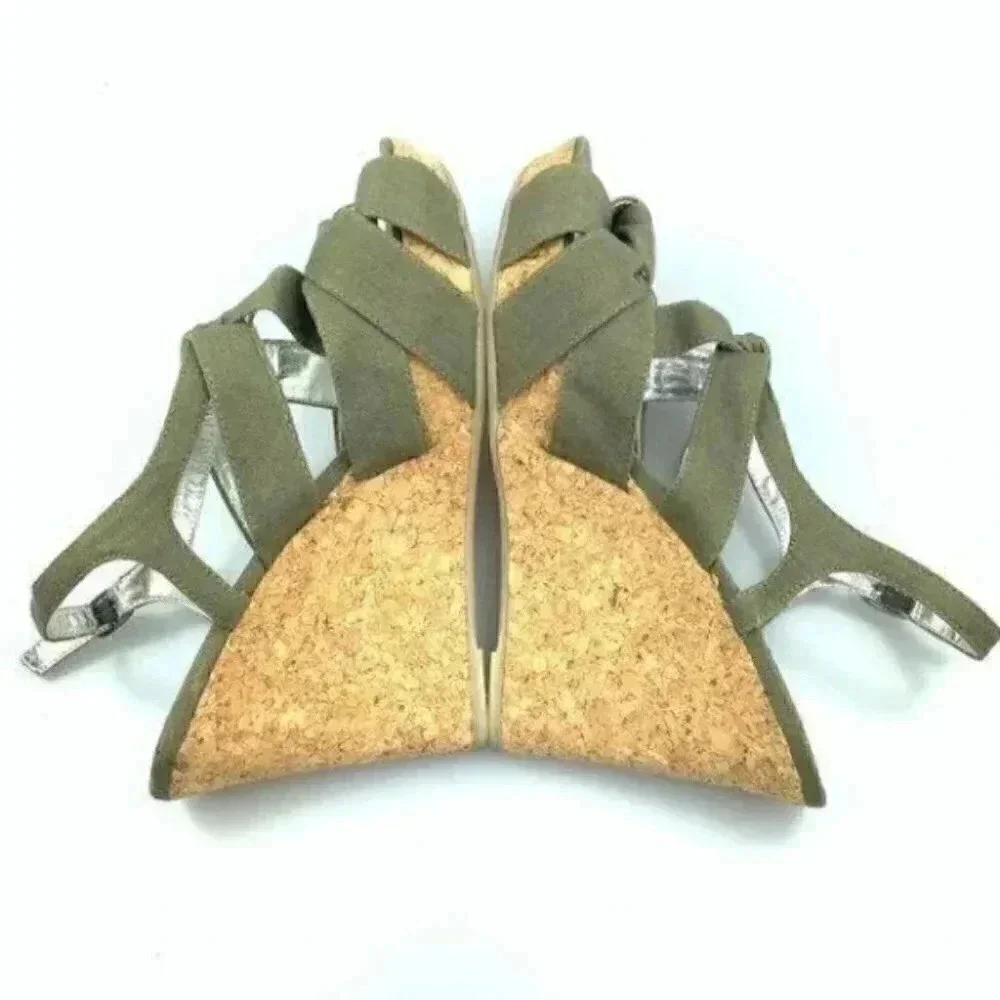 Steve Madden platform wedges 11 p-carrj army green